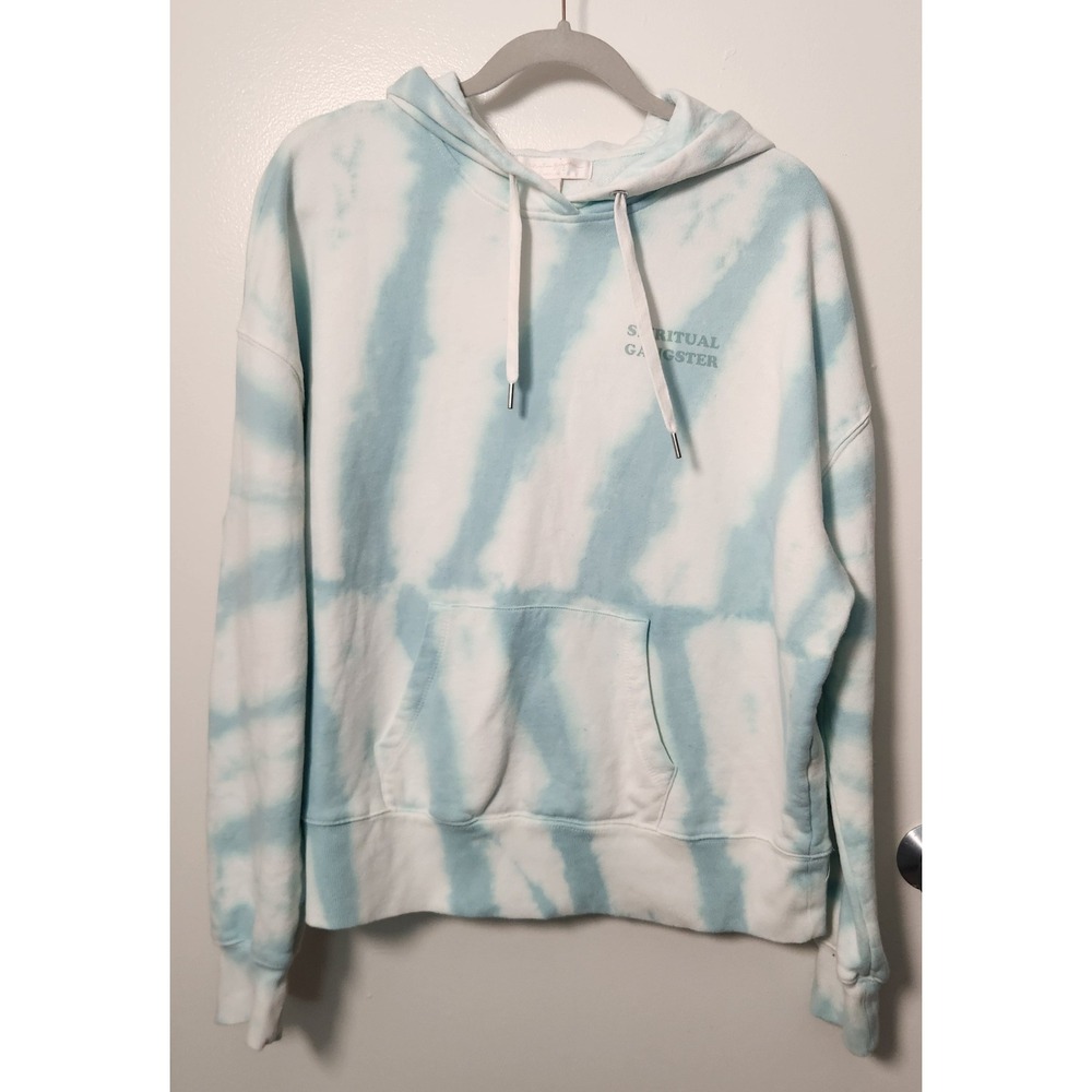 Spiritual Gangster Phoebe Spread Kindness Oversized Hoodie M Womens Blue Tie Dye
